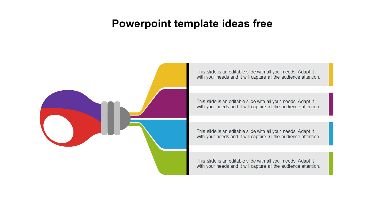 Free - Amazing PowerPoint Template Ideas Free PPT-Bulb Model
